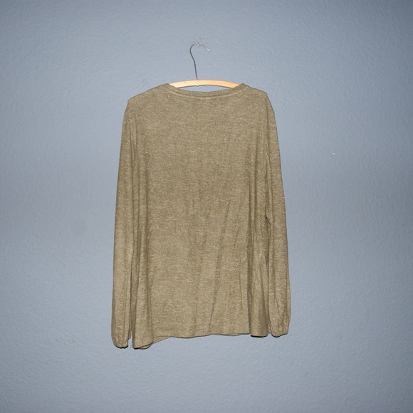 BOBEAU Olive Green Twist-Front Sweater sz L [D5] - Picture 4 of 8